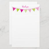 CUSTOM NOTE schattig helder bunting vet limoen roz Briefpapier (Voorkant / Achterkant)
