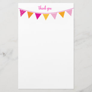 CUSTOM NOTE schattig helder bunting vet sinaasappe Briefpapier