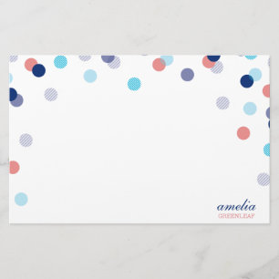 CUSTOM NOTE schattig helder confetti marineblauw k Briefpapier