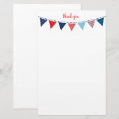 CUSTOM NOTE schattige heldere bunting vet marine b Briefpapier (Voorkant / Achterkant)