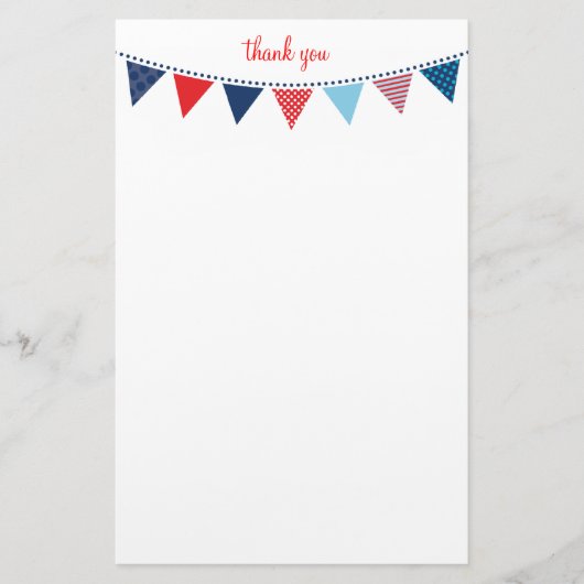 CUSTOM NOTE schattige heldere bunting vet marine b Briefpapier (Voorkant)
