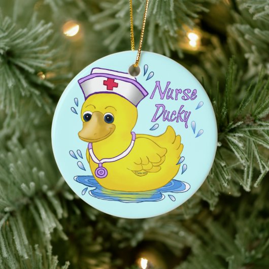 Custom Nurse Ducky Keramisch Ornament (Boom)