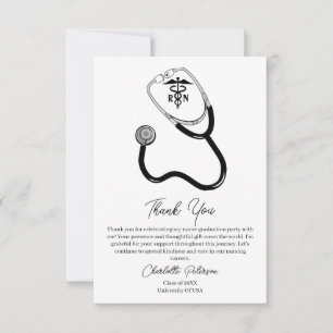 Custom Nurse Graduation Party Bedankkaart