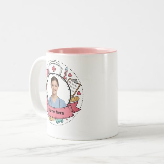Custom Nurse Photo Mug with Name (Devant gauche)