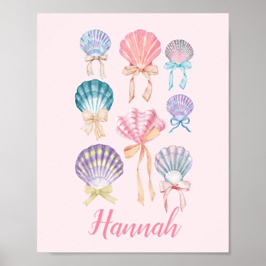 Custom Nursery Seashell Coquette Roze Print (Voorkant)