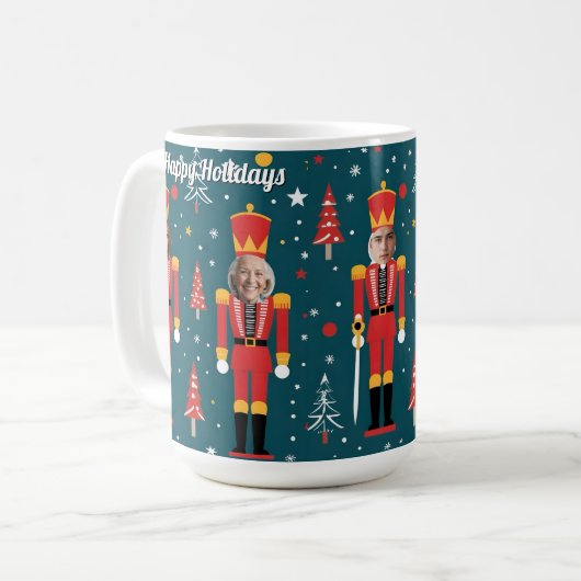 custom nutcracker 5 face photo Mug coffee cup (Devant gauche)
