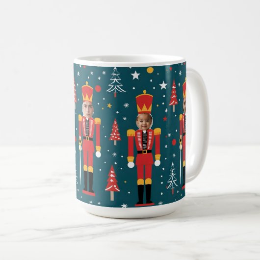 custom nutcracker 5 face photo Mug coffee cup Koffiemok (Voorkant rechts)