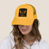 Custom O initiaal letter-Pet geel Kleur knap Trucker Pet (In situ)