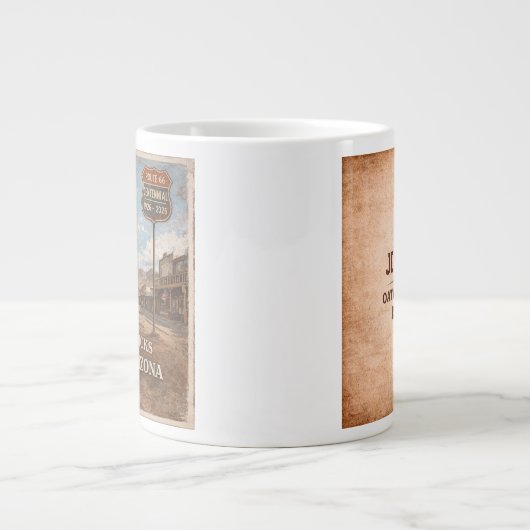 Custom Oatman Donkey Route 66 Centennial Gift Extra Grote Beker (Voorkant)