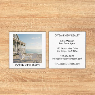 Custom Ocean Uitzicht Photo Realty Vierkante Visitekaartje