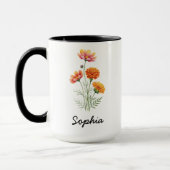 Custom October Birth Flower - Personalized Name Mok (Links)