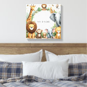 Custom Oerwoud Naam Art Animal Nurser Terug naar s Canvas Afdruk (Insitu (Slaapkamer))