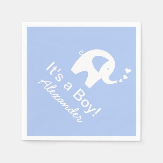 Custom olifant Het is een jongen baby shower serve Servet (Voorkant)