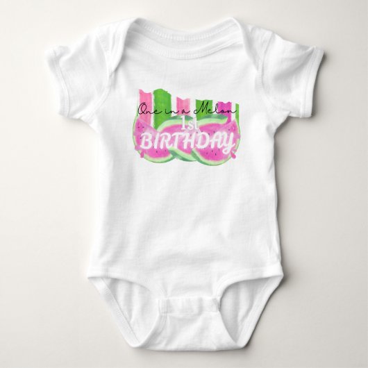 Custom One in a Melon Verjaardag op elke leeftijd Romper (Voorkant)