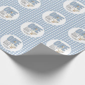 Custom One Silly Goose 1st Birthday Plaid Pattern Cadeaupapier (Hoek)