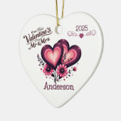Custom Onze eerste Valentijnsdag Mr & Mrs Ornament (Links)