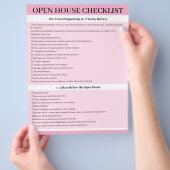 Custom Open House Checklist voor agenten Flyer (Hand)