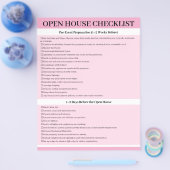Custom Open House Checklist voor agenten Flyer (Enkel)