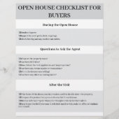 Custom Open House Checklist voor kopers Flyer (Achterkant)