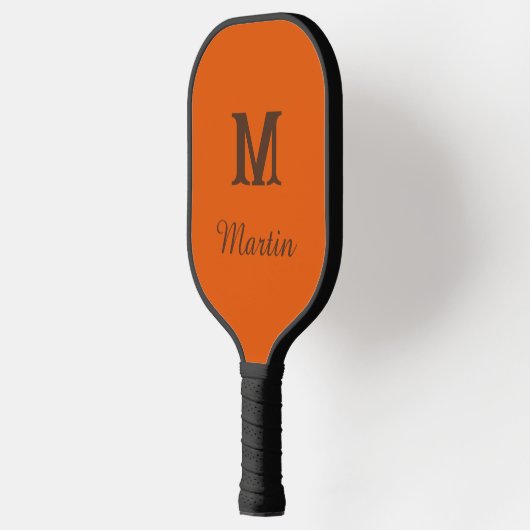Custom orang and brown monogram name pickleball paddle (Links)