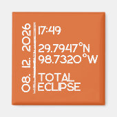 Custom Orange 2026 Solar Eclipse Magneet (Voorkant)