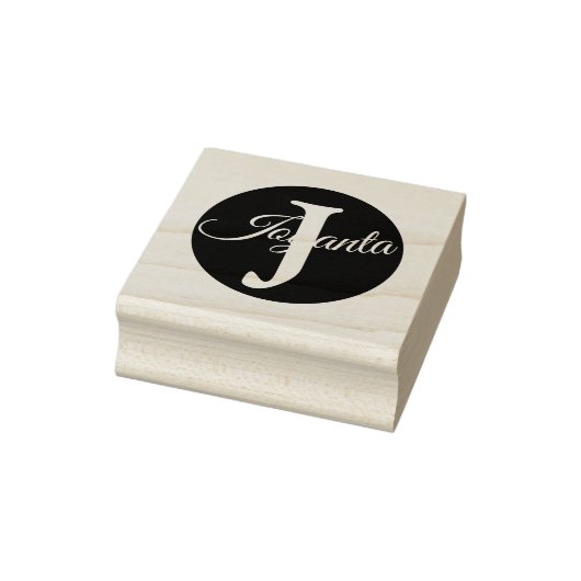 Custom orange greay blue Monogram Elegant Rubberstempel (Stempel)