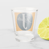 Custom  orange greay blue Monogram Elegant Shot Glas (Achterkant)