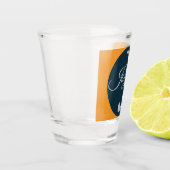 Custom  orange greay blue Monogram Elegant Shot Glas (Links)