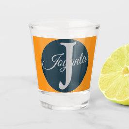 Custom  orange greay blue Monogram Elegant Shot Glas