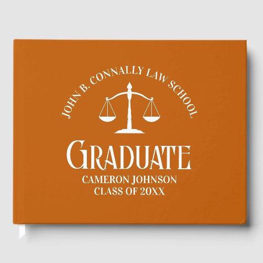 Custom Oranje Recht School Afstudeerfeest Gastenboek (Voorkant)