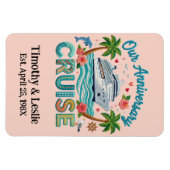 Custom Our Anniversary Faux Embroidery Cruise Door Magneet (Horizontaal)