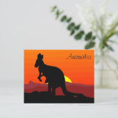 Custom Outback Australian Kangaroo op Sunset Briefkaart (Staand voorkant)