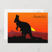 Custom Outback Australian Kangaroo op Sunset Briefkaart (Voorkant / Achterkant)