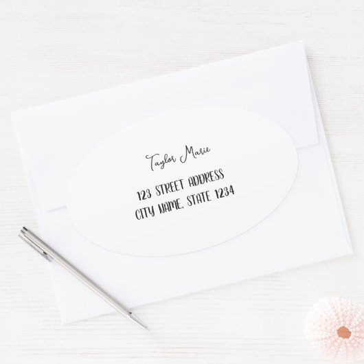 Custom Oval Shaped Sticker (Enveloppe)