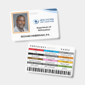 Custom PA Hospital Employee Photo ID Badge (Front & Back)