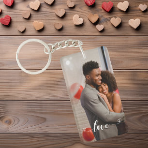 Custom Paar Liefde Handgeschreven Foto Gepersonali Sleutelhanger