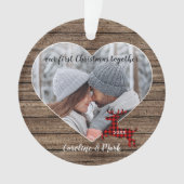 Custom paar onze eerste kerstvakantie ornament (voorkant)