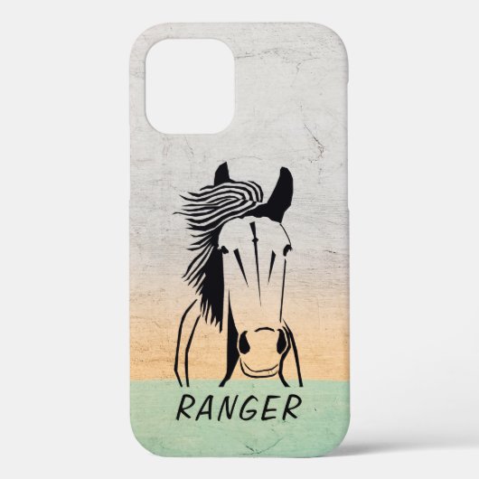 Custom Paard Apple IPhone 12 (Stoer) Telefoon Case (Achterkant)