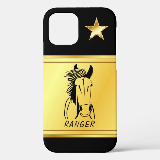 Custom Paard Apple IPhone 12 (Stoer) Telefoon Case (Achterkant)