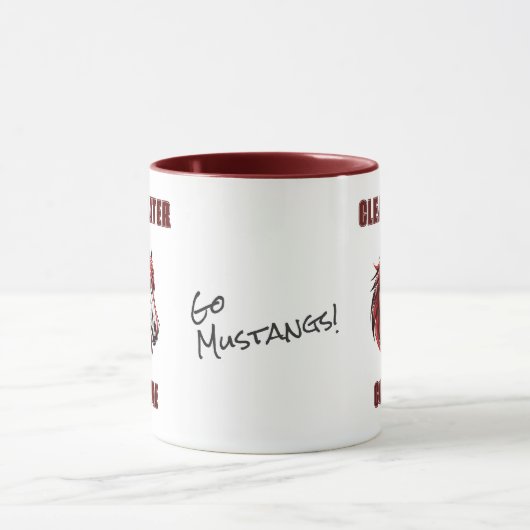 CUSTOM Paard Mustang Hengst Mascotte | Rood & Grij Mok (Midden)