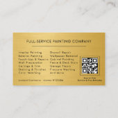 Custom Painter Painting Service Black Gold QR Code Visitekaartje (Achterkant)