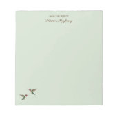 Custom Pale Green Hummingbird Notepad Notitieblok (Voorkant)