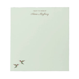 Custom Pale Green Hummingbird Notepad Notitieblok