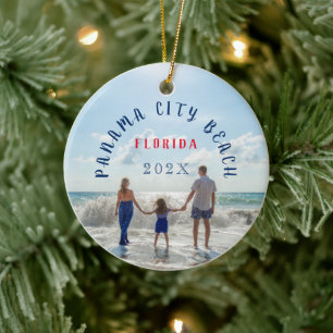 Custom Panama City Beach Florida Travel Souvenir Keramisch Ornament
