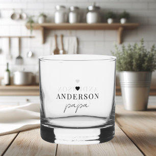 Custom Papa   Gepersonaliseerde opa Gift Whisky Glas
