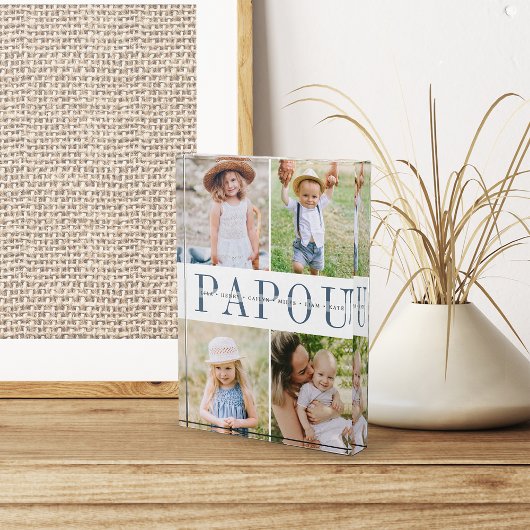 Custom Papou Grandchildren Fotoblokken