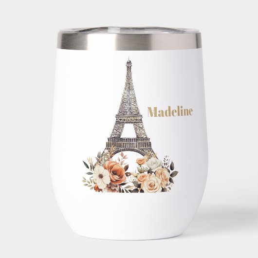 Custom Paris Eiffel Tower Beautiful Floral (Achterkant)