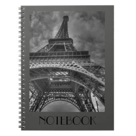Custom Paris France Eiffel Tower Gray Notebook Notitieboek
