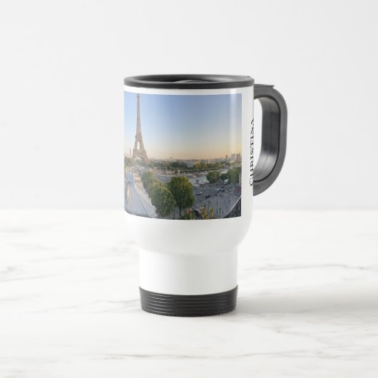 Custom  Paris panoramic skyline Travel  Mug (Devant droit)