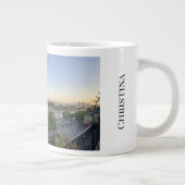 Custom Paris Panoramic Skyline View Eiffel Tower Extra Grote Beker (Rechts)